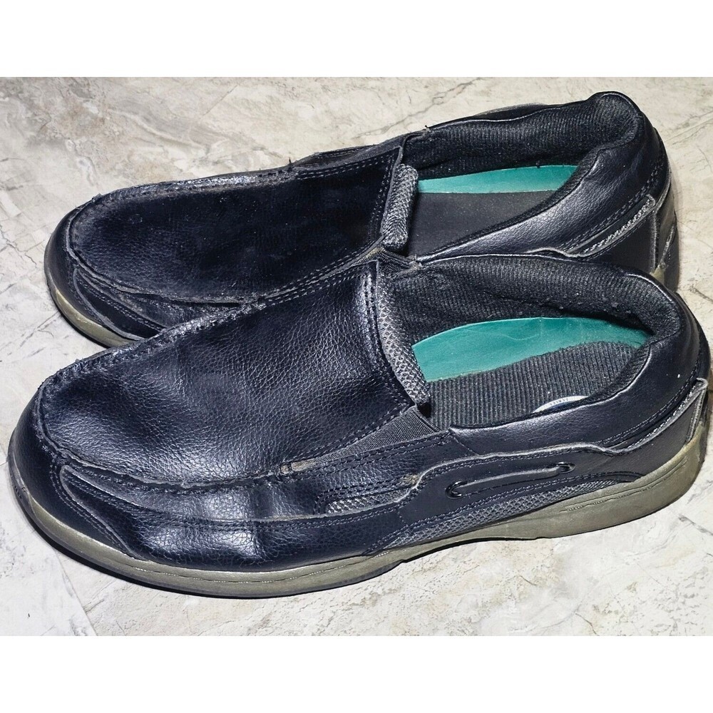 Dr Scholls Leather Slip On Loafer Shoes Sneakers Mens Size 9.5 D Black 42J-01
